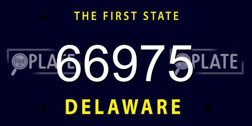 66975 Delaware License Plate