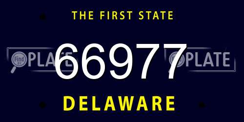 66977 Delaware License Plate