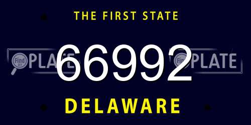 66992 Delaware License Plate