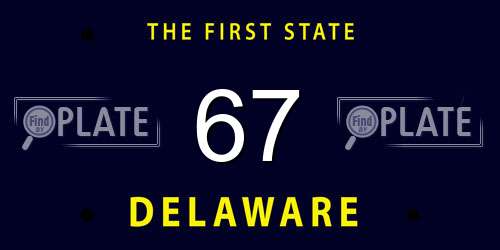 67 Delaware License Plate