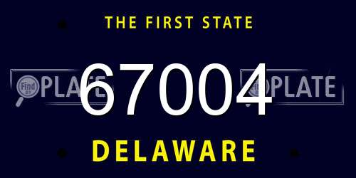 67004 Delaware License Plate