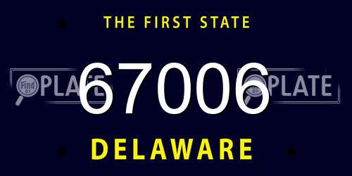 67006 Delaware License Plate