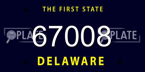 67008 Delaware License Plate