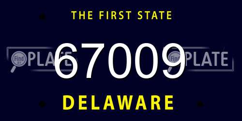 67009 Delaware License Plate