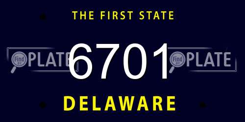 6701 Delaware License Plate