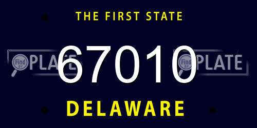 67010 Delaware License Plate