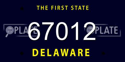 67012 Delaware License Plate