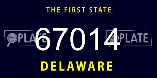 67014 Delaware License Plate