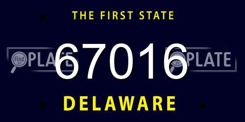 67016 Delaware License Plate