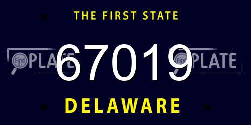 67019 Delaware License Plate