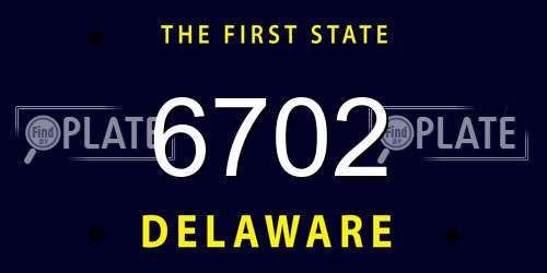 6702 Delaware License Plate