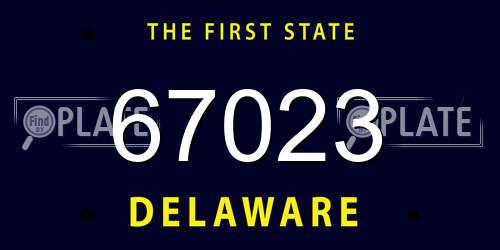 67023 Delaware License Plate