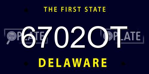 6702OT Delaware License Plate