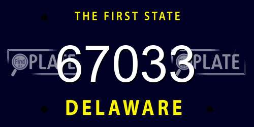 67033 Delaware License Plate