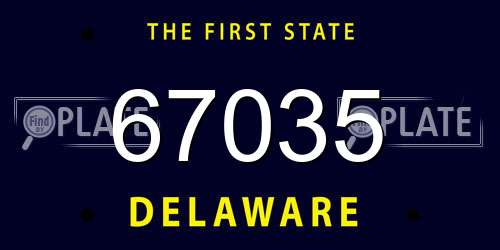 67035 Delaware License Plate