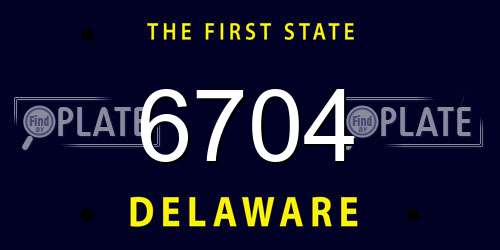 6704 Delaware License Plate