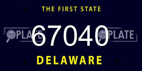 67040 Delaware License Plate
