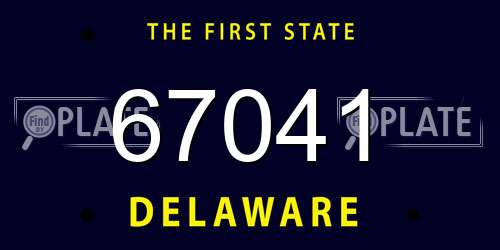 67041 Delaware License Plate