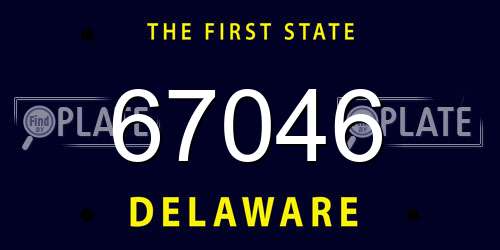 67046 Delaware License Plate