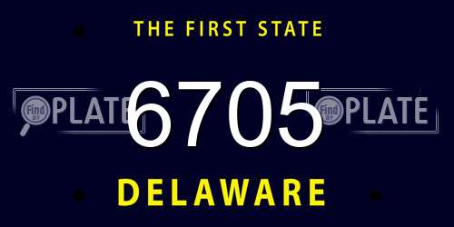 6705 Delaware License Plate