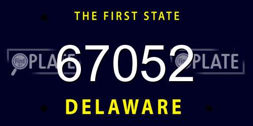 67052 Delaware License Plate