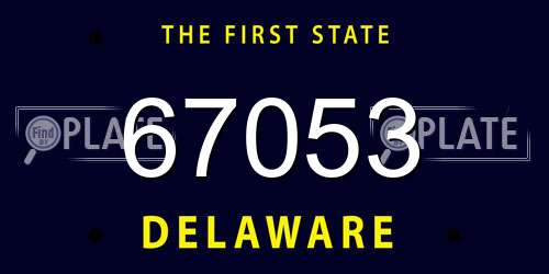 67053 Delaware License Plate