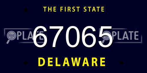 67065 Delaware License Plate