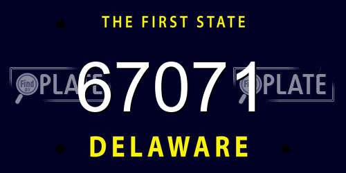 67071 Delaware License Plate