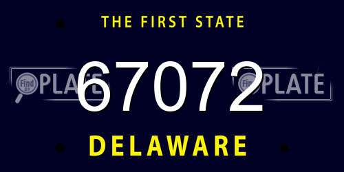67072 Delaware License Plate