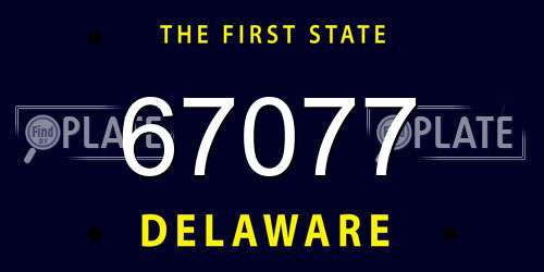 67077 Delaware License Plate