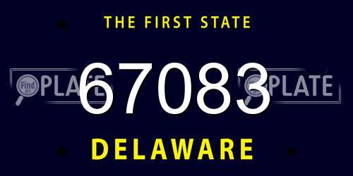 67083 Delaware License Plate