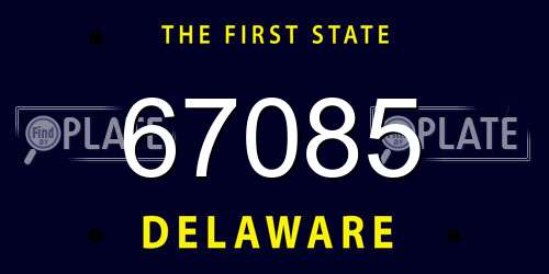 67085 Delaware License Plate