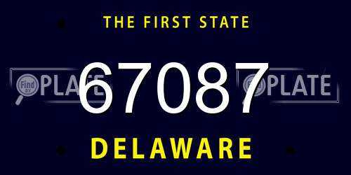 67087 Delaware License Plate