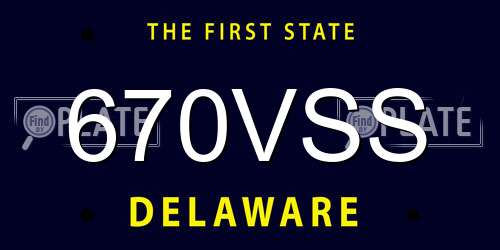 670VSS Delaware License Plate