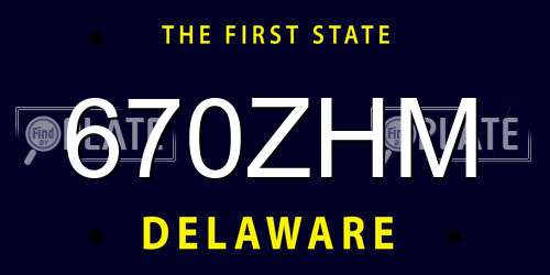 670ZHM Delaware License Plate