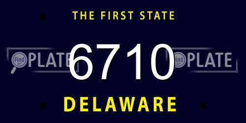 6710 Delaware License Plate