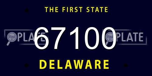67100 Delaware License Plate