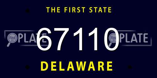 67110 Delaware License Plate