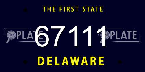 67111 Delaware License Plate