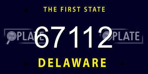 67112 Delaware License Plate