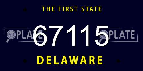 67115 Delaware License Plate