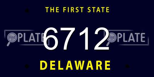 6712 Delaware License Plate