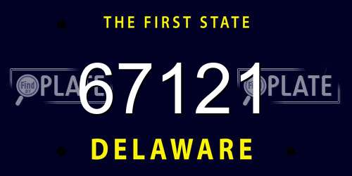 67121 Delaware License Plate