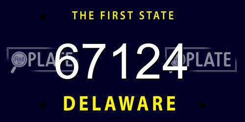 67124 Delaware License Plate