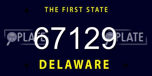 67129 Delaware License Plate