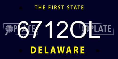 6712OL Delaware License Plate