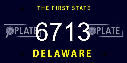 6713 Delaware License Plate