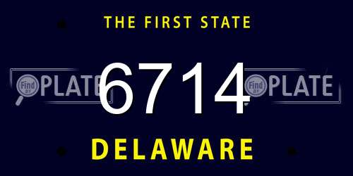 6714 Delaware License Plate