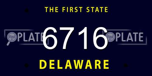 6716 Delaware License Plate