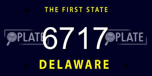 6717 Delaware License Plate